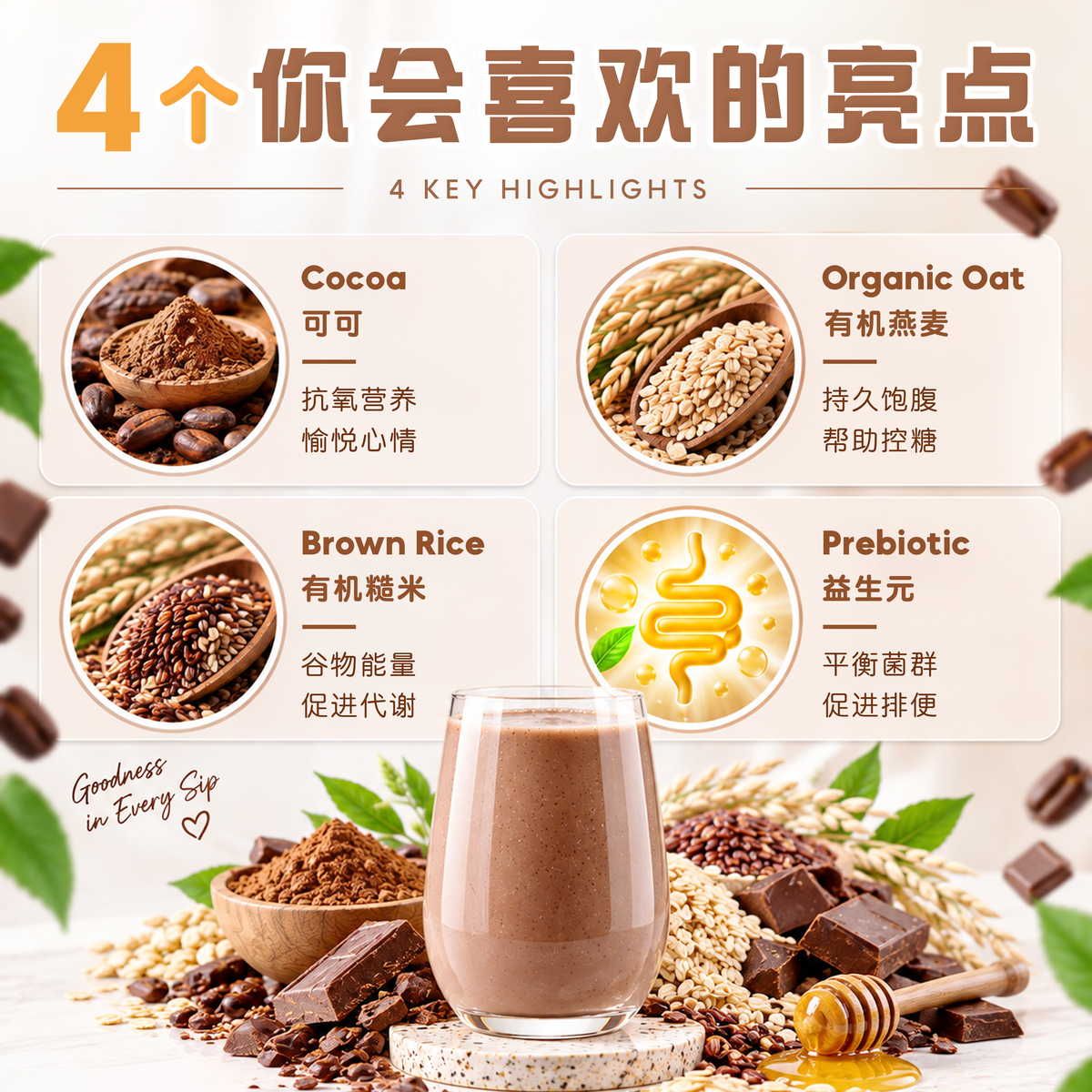 巧克力燕麦米奶 CHOCOLATE OAT RICE MILK