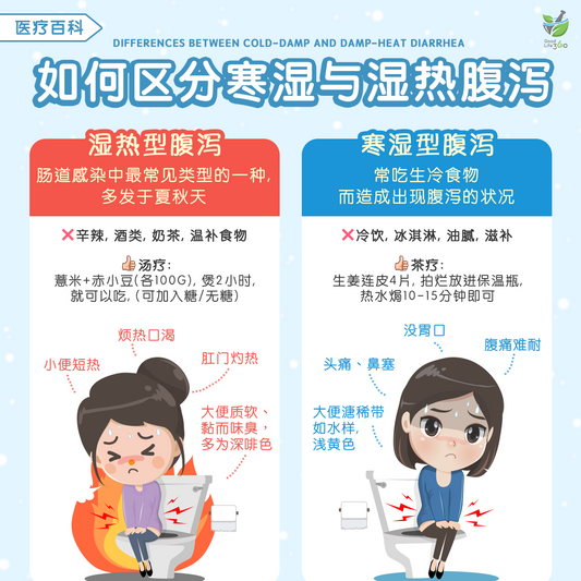 如何区分寒湿与湿热腹泻 • Differences Between Cold-Damp And Damp-Heat Diarrhea