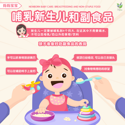 哺乳新生儿和副食品 • Newborn Baby Care: Breastfeeding And Non-Staple food