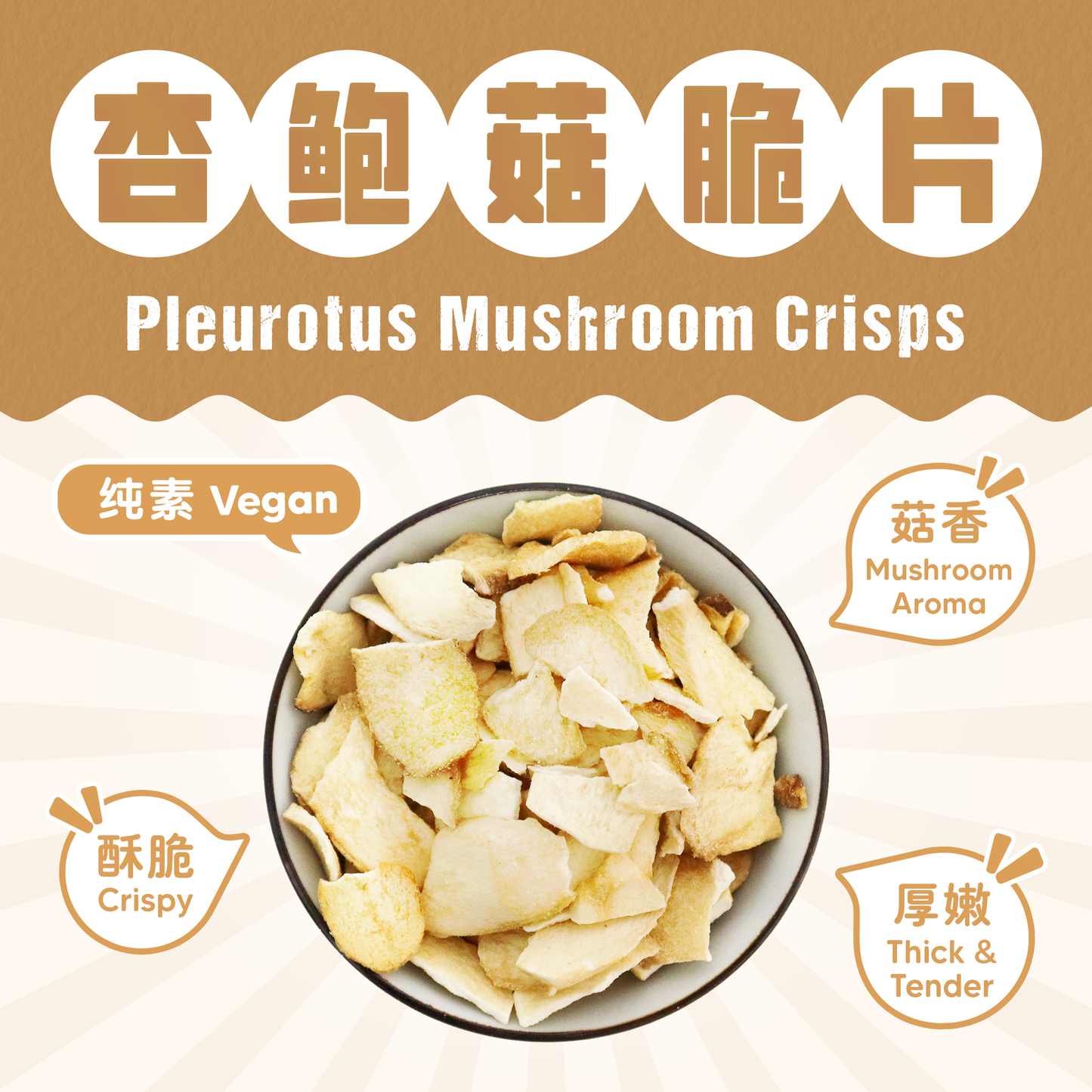 杏鲍菇脆片 PLEUROTUS MUSHROOM CRISPS