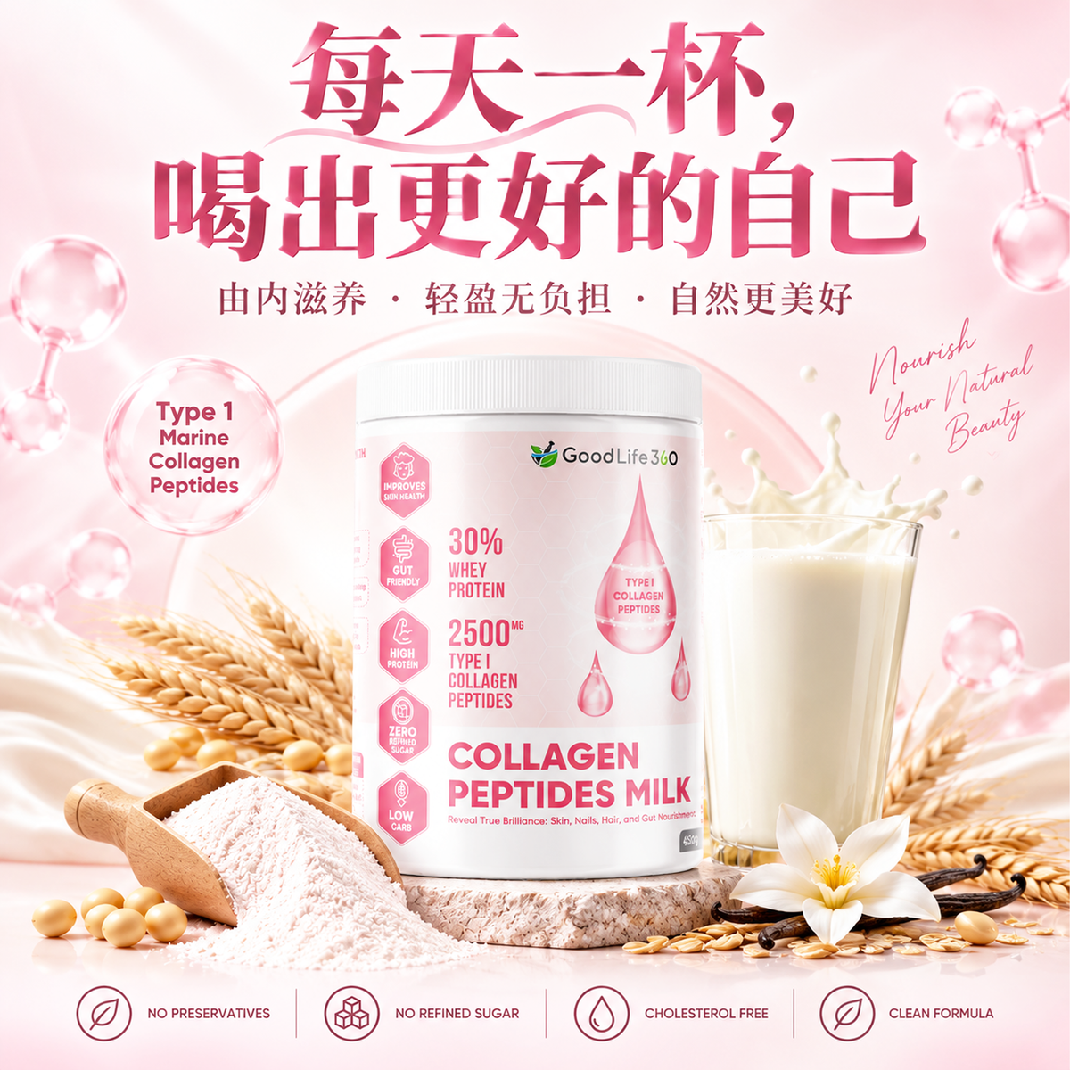 胶原蛋白肽牛奶 COLLAGEN PEPTIDES MILK (500 GRAMS)