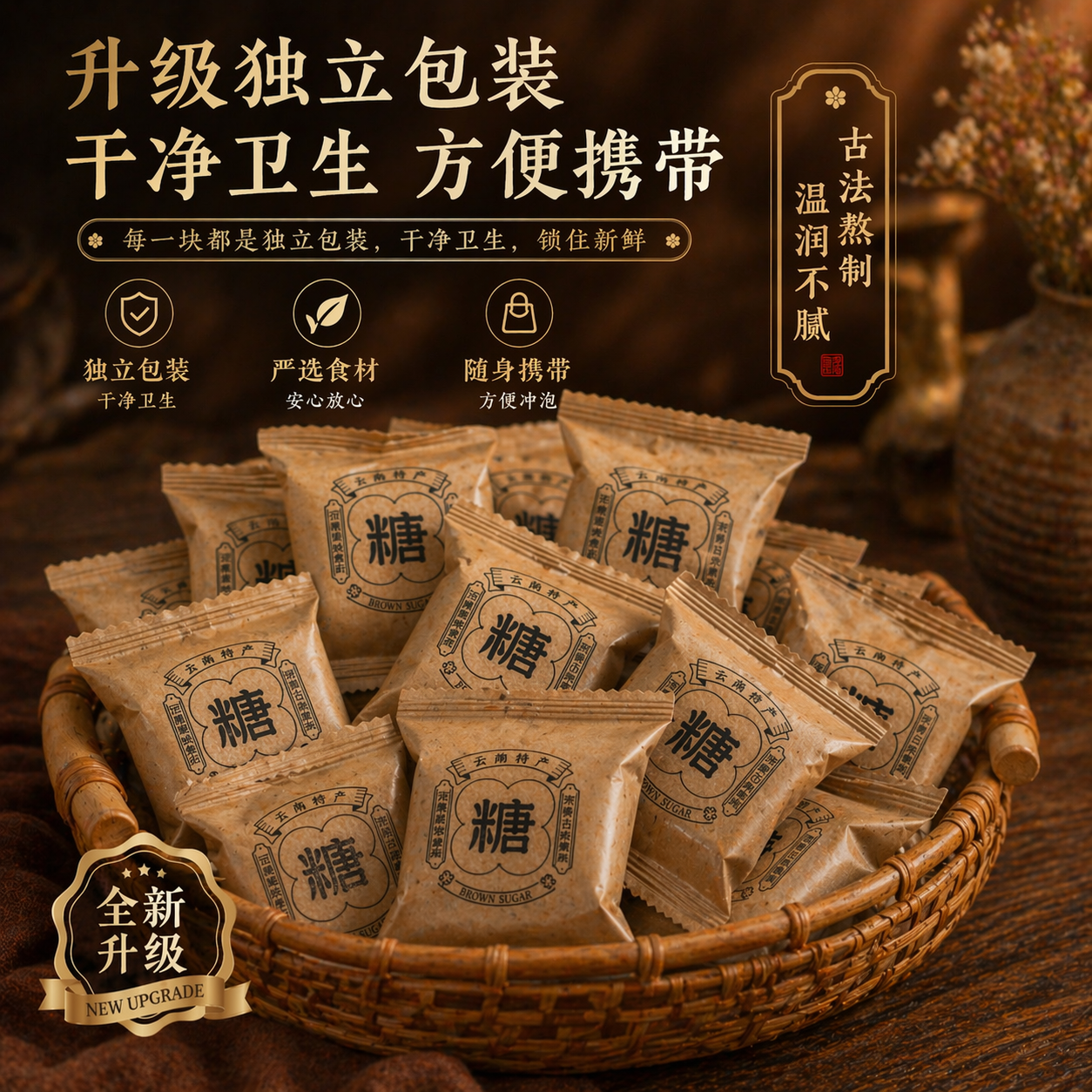 古方红糖茶块 NATURAL BROWN SUGAR TEA CUBE