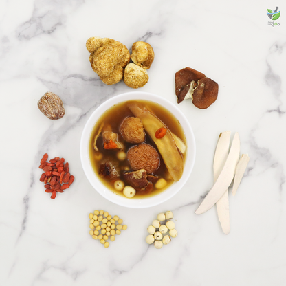 猴头菇莲子益补汤 LION'S MANE MUSHROOM & LOTUS SEED TONIFYING SOUP